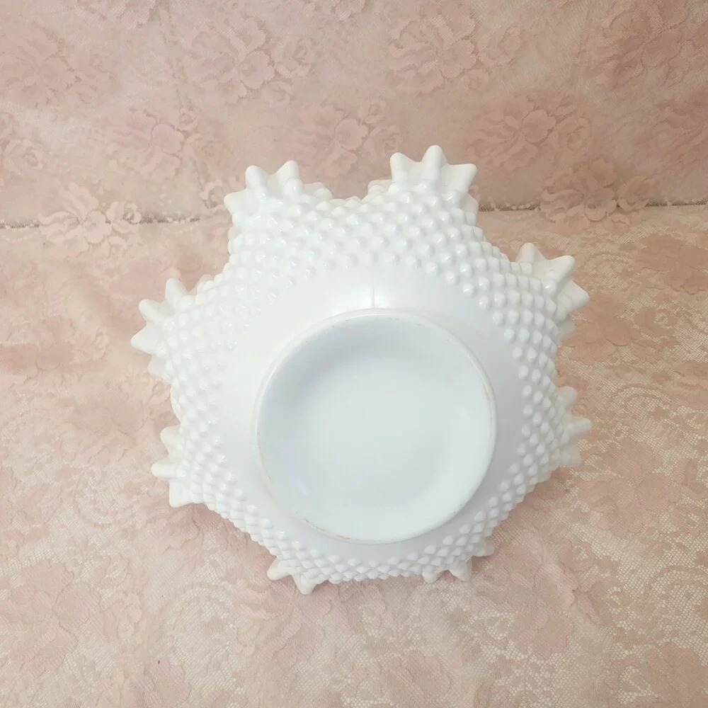 Fenton Hobnail Milk Glass Basket in Original Box with Tag - Picture 5 of 7